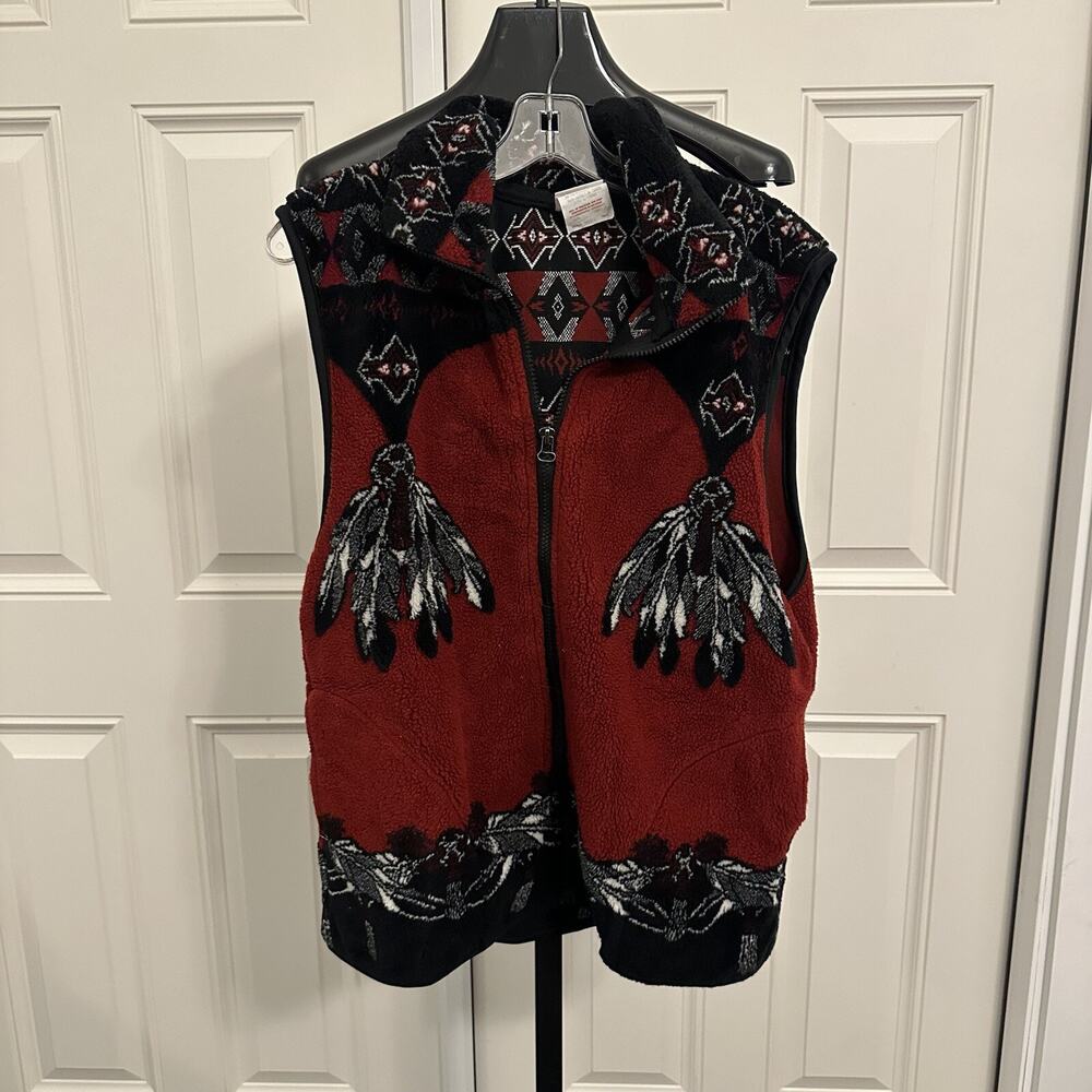 Mens MILTON CANADA FUNWEAR Multicolor Vintage Native Print Fleece Vest Small